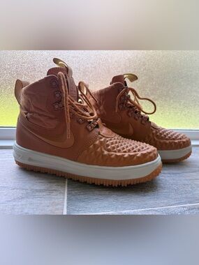 Nike High-Top Sneaker Boots in Burnt Orange with White Midsole